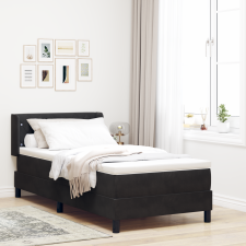 vidaXL Boxspring Ágy Matrac Vele Fekete 100x200 cm Bársonyos ágy és ágykellék