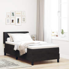 vidaXL Boxspring Ágy Matracból Fekete 90x190 cm Bársonyos ágy és ágykellék