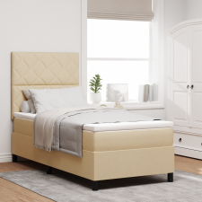 vidaXL Boxspring ágy matraccal Bézs 90x200 cm Szövet ágy és ágykellék