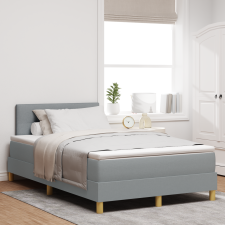vidaXL Boxspring Ágy matraccal és LED-del Világosszürke 120x200 cm Szövet ágy és ágykellék