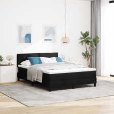 vidaXL Boxspring Ágy Matraccal és LED Fekete 140x190 cm Szövet ágy és ágykellék
