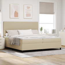vidaXL Boxspring Ágy Matraccal és LED Fénnyel Zöld Szürke 200x200 cm Kordbársony ágy és ágykellék
