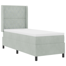 vidaXL Boxspring Ágy Matraccal és LED Fény Szürke 80x200 cm Bársony (3343784) ágy és ágykellék