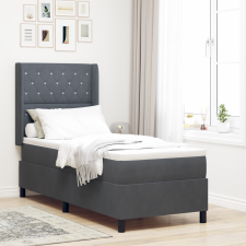 vidaXL Boxspring ágy matraccal és LED, sötétszürke, 80x200 cm, bársony ágy és ágykellék