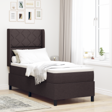 vidaXL Boxspring Ágy Matraccal és LED világítással Sötétbarna 80x200 cm Szövet ágy és ágykellék
