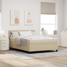 vidaXL Boxspring Ágy matraccal és LED világítással Zöld Szürke 140x200 cm Bársony Szövet ágy és ágykellék
