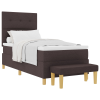 vidaXL Boxspring Ágy Matraccal és Pad Hordozóbarna 90x200 cm Szövet (3344271)