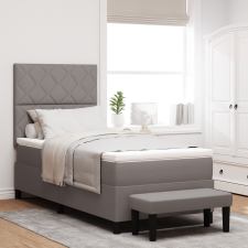 vidaXL Boxspring ágy matraccal és pad tájú 100x200 cm szövet ágy és ágykellék