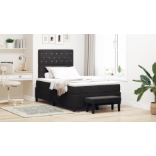 vidaXL Boxspring ágy matraccal és paddal Fekete 120x200 cm Bársony ágy és ágykellék