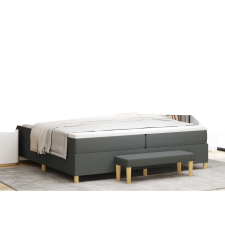 vidaXL Boxspring ágy matraccal és paddal Sötétszürke 200x200 cm Szövet ágy és ágykellék