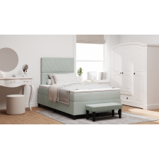 vidaXL Boxspring ágy matraccal és paddal Világosszürke 120x200 cm Bársony ágy és ágykellék