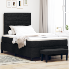 vidaXL Boxspring Ágy Matraccal és Padlóval Fekete 120x200 cm Szövet ágy és ágykellék