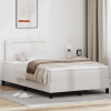 vidaXL Boxspring Ágy Matraccal Fehér Kis Dupla Műbőr