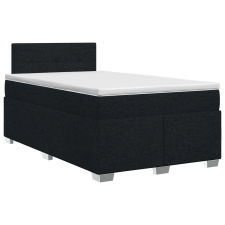 vidaXL Boxspring ágy matraccal fejtámlával Fekete 120 x 190 cm Szövet ágy és ágykellék