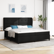 vidaXL Boxspring Ágy Matraccal Fekete 200x200 cm Textil ágy és ágykellék