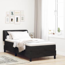 vidaXL Boxspring Ágy Matraccal Fekete 90x200 cm Bársonyos ágy és ágykellék