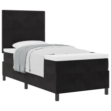 vidaXL Boxspring Ágy Matraccal Fekete 90x200 cm Bársonyos (3339808) ágy és ágykellék