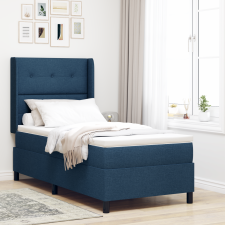 vidaXL Boxspring Ágy Matraccal Kék 90x200 cm Szövet ágy és ágykellék