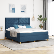 vidaXL Boxspring ágy matraccal kék szuper king szövet ágy és ágykellék