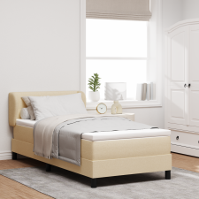vidaXL Boxspring Ágy Matraccal Krém 100x200 cm Szövet ágy és ágykellék