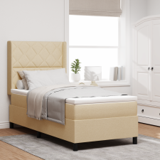 vidaXL Boxspring Ágy Matraccal Krém 100x200 cm Szövet ágy és ágykellék