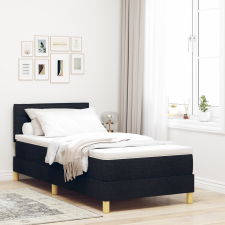 vidaXL Boxspring Ágy Matraccal & LED Fekete 80x200 cm Szövet ágy és ágykellék