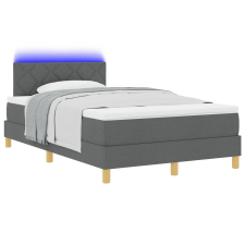 vidaXL Boxspring ágy matraccal & LED Sötétszürke 120x200 cm Szövet (3342507) ágy és ágykellék