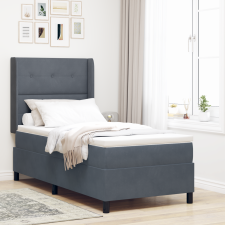 vidaXL Boxspring Ágy Matraccal & LED Sötétszürke 80x200 cm Bársony ágy és ágykellék