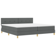 vidaXL Boxspring ágy matraccal & LED világítással Sötétszürke 200x200 cm Szövet (3342465) ágy és ágykellék