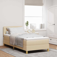 vidaXL Boxspring ágy matraccal matracmal Krém 90 x 190 cm szövet ágy és ágykellék
