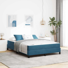 vidaXL Boxspring ágy matraccal Sötét kék 140 x 200 cm Bársony ágy és ágykellék