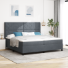 vidaXL Boxspring ágy matraccal Sötét szürke 200x200 cm Bársonyos