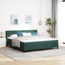 vidaXL Boxspring Ágy Matraccal Sötét Zöld 180x200 cm Bársonyos ágy és ágykellék