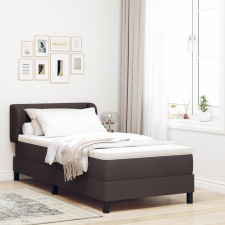 vidaXL Boxspring Ágy Matraccal Sötétbarna 100x200 cm Szövet ágy és ágykellék