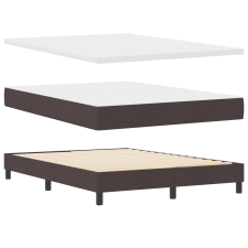 vidaXL Boxspring ágy matraccal, sötétbarna, 140x190 cm, szövet (3339957) ágy és ágykellék