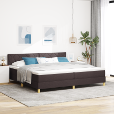 vidaXL Boxspring ágy matraccal Sötétbarna 200x200 cm Szövet ágy és ágykellék