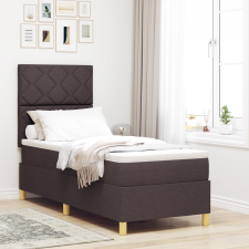 vidaXL Boxspring ágy matraccal sötétbarna 80x200 cm szövet ágy és ágykellék