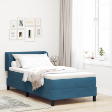 vidaXL Boxspring Ágy Matraccal Sötétkék 90x200 cm Bársony ágy és ágykellék