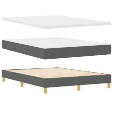 vidaXL Boxspring Ágy Matraccal, Sötétszürke, 140x190 cm, Szövet (3340207) ágy és ágykellék