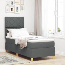 vidaXL Boxspring ágy matraccal Sötétszürke 80x200 cm Szövet ágy és ágykellék