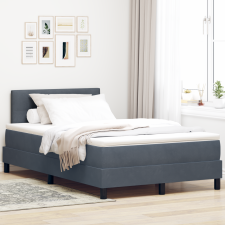 vidaXL Boxspring Ágy Matraccal Sötétszürke Kis Kétszemélyes Bársonyos ágy és ágykellék