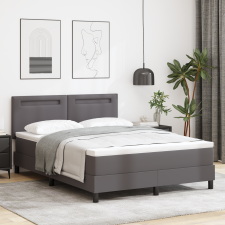 vidaXL Boxspring Ágy Matraccal Szürke 140x200 cm Műbőr ágy és ágykellék