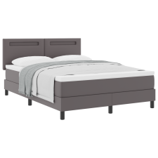 vidaXL Boxspring Ágy Matraccal Szürke 140x200 cm Műbőr (3339054) ágy és ágykellék