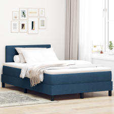 vidaXL Boxspring ágy matraccal Tengerészkék 120x200 cm Szövet ágy és ágykellék