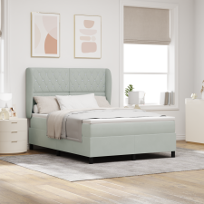 vidaXL Boxspring Ágy Matraccal Világosszürke 140x200 cm Bársonyos ágy és ágykellék
