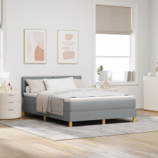vidaXL Boxspring Ágy Matraccal Világosszürke 140x200 cm Szövet ágy és ágykellék