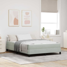 vidaXL Boxspring ágy matraccal Világosszürke 160 x 200 cm Bársony ágy és ágykellék