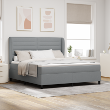 vidaXL Boxspring Ágy Matraccal Világosszürke 180x200 cm Szövet ágy és ágykellék