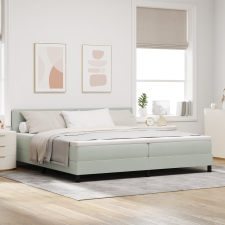 vidaXL Boxspring Ágy Matraccal Világosszürke 200x200 cm Bársony ágy és ágykellék