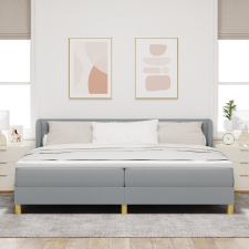 vidaXL Boxspring Ágy Matraccal - Világosszürke, 200x200 cm, Szövet ágy és ágykellék